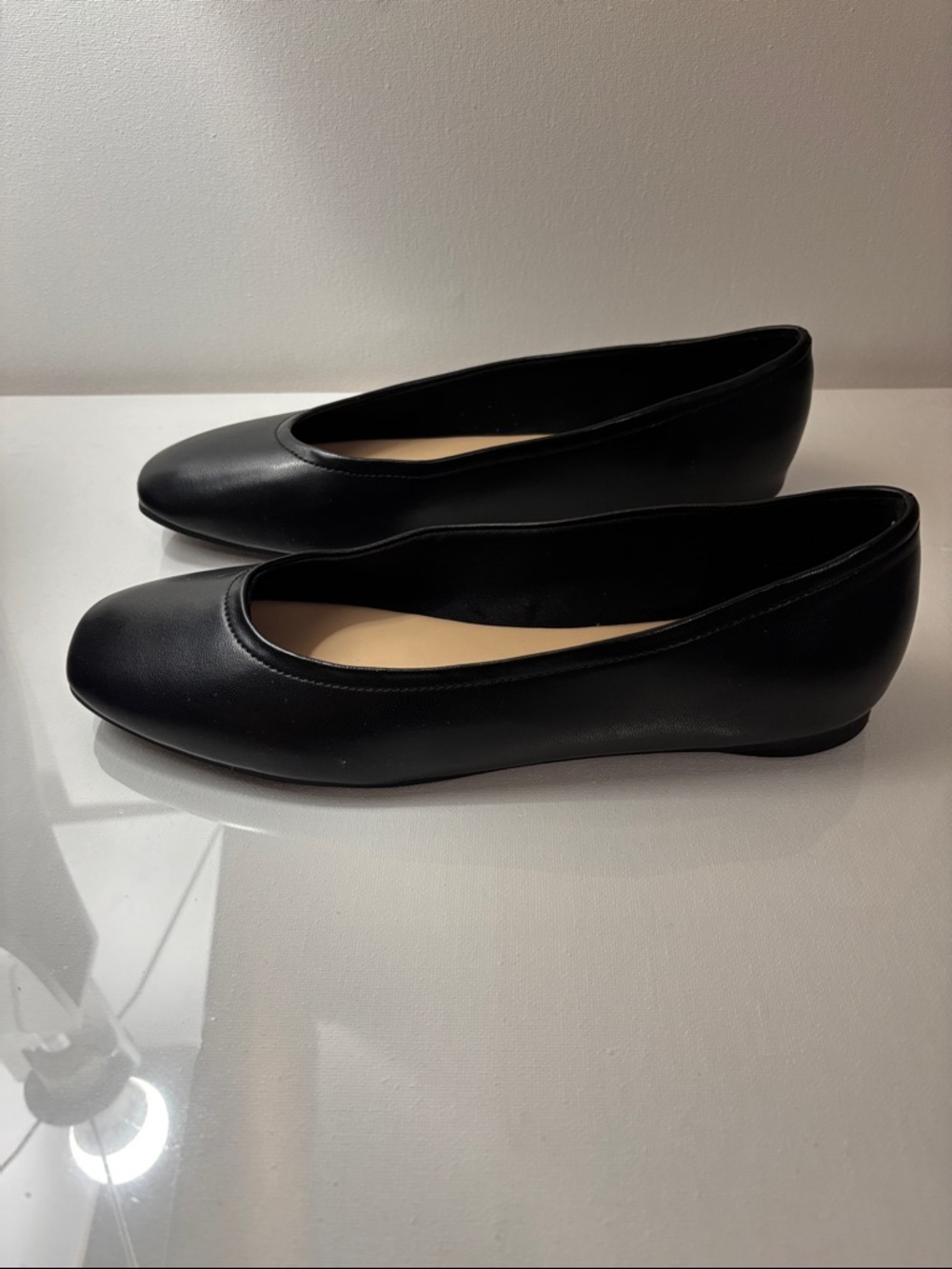 Marc Fisher Black Square-Toe Ballet Flats - Picture 2 of 6